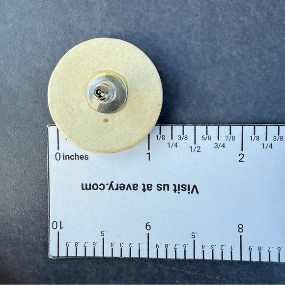 Blue Iris Hand Painted Floral Ceramic Earrings - Picture 8 of 14